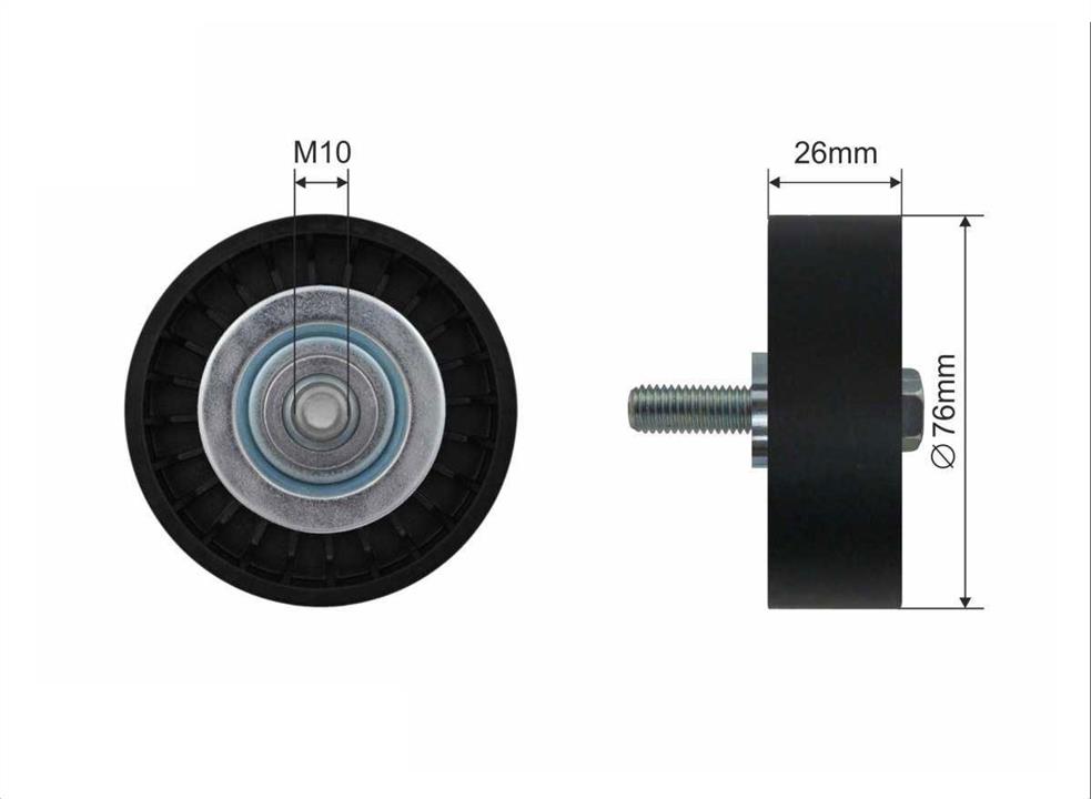 Caffaro 22-37 V-ribbed belt tensioner (drive) roller 2237