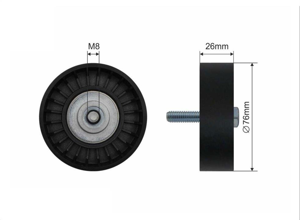 Caffaro 22-56 V-ribbed belt tensioner (drive) roller 2256