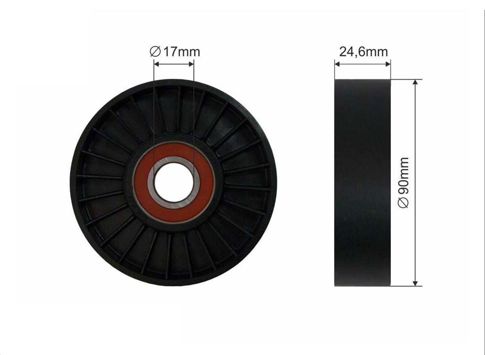 Caffaro 250-00 V-ribbed belt tensioner (drive) roller 25000