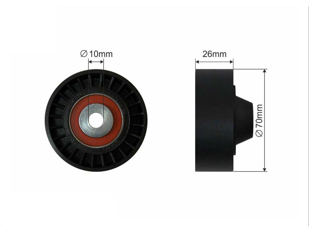 Caffaro 262-26 V-ribbed belt tensioner (drive) roller 26226