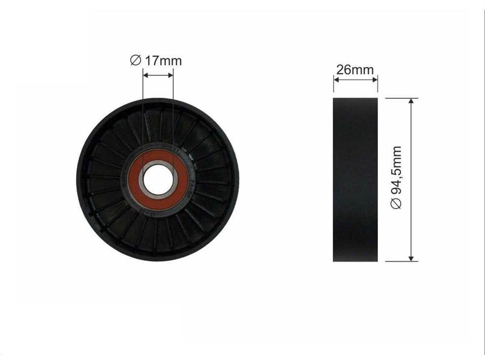 Caffaro 279-00 V-ribbed belt tensioner (drive) roller 27900