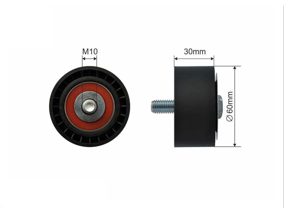 Caffaro 296-26 V-ribbed belt tensioner (drive) roller 29626