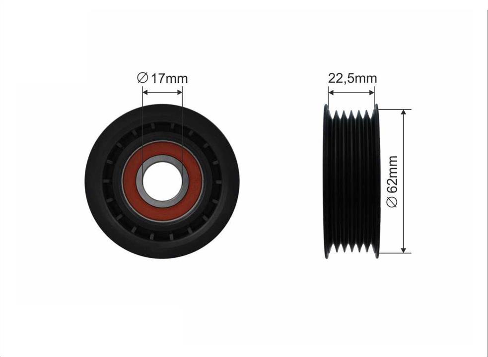 Caffaro 324-00 V-ribbed belt tensioner (drive) roller 32400