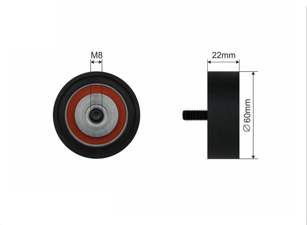 Caffaro 33-39 V-ribbed belt tensioner (drive) roller 3339