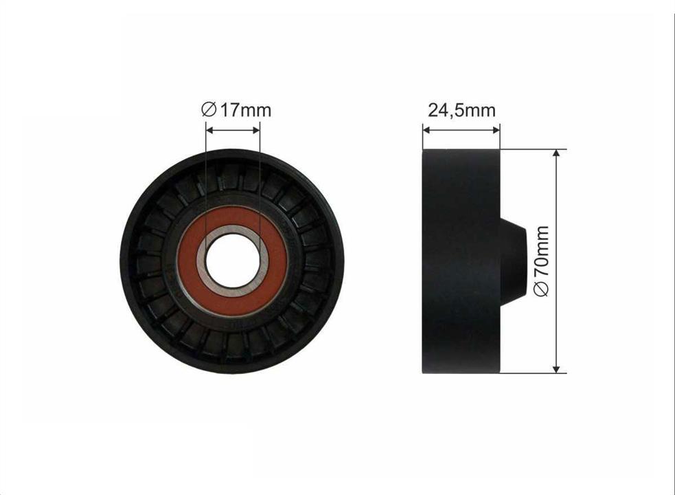 Caffaro 341-00 V-ribbed belt tensioner (drive) roller 34100