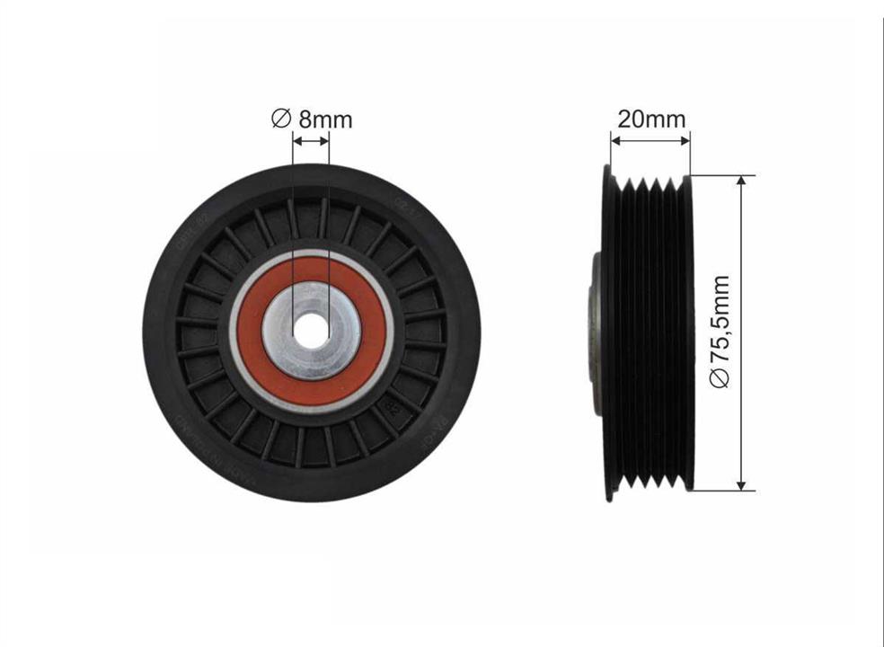 Caffaro 346-22 V-ribbed belt tensioner (drive) roller 34622