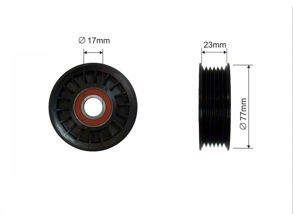 Caffaro 358-00 V-ribbed belt tensioner (drive) roller 35800