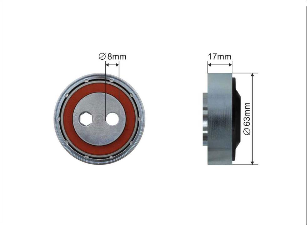 Caffaro 365-125 V-ribbed belt tensioner (drive) roller 365125