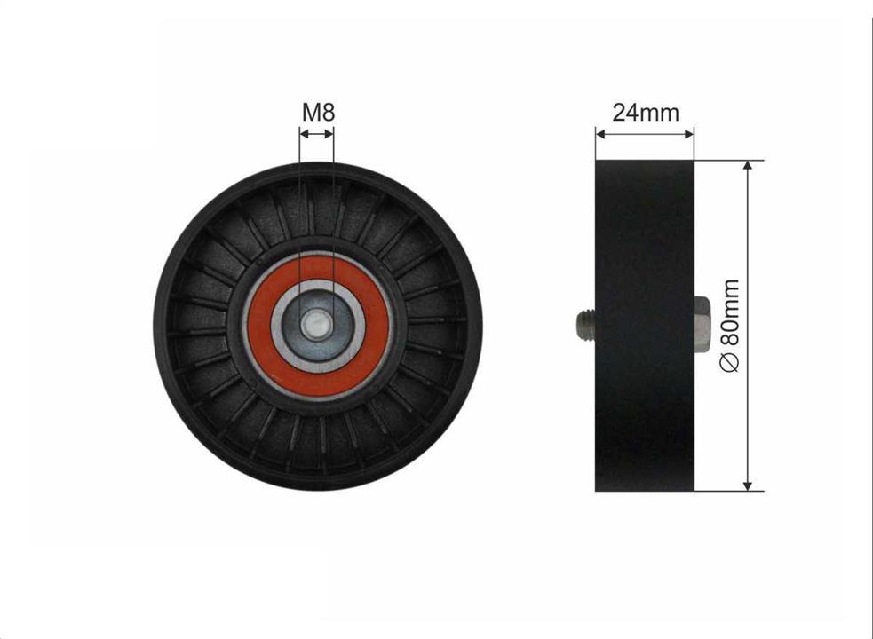 Caffaro 37-00 V-ribbed belt tensioner (drive) roller 3700