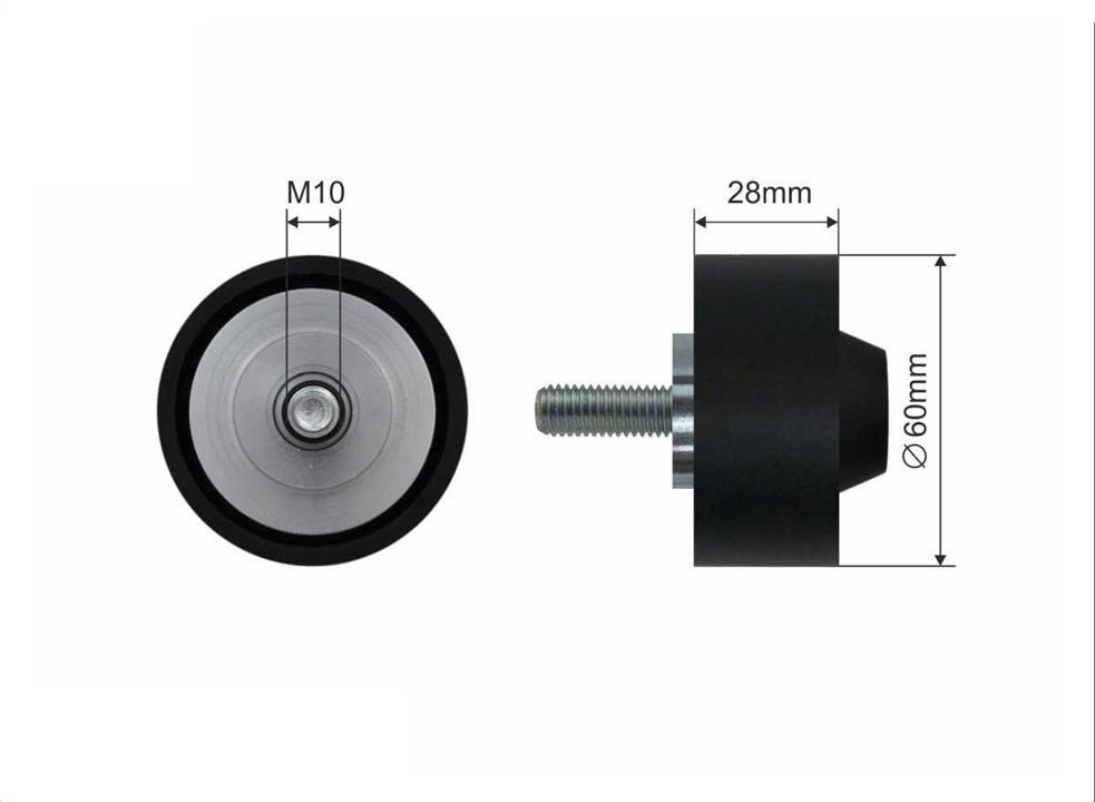 Caffaro 371-91 V-ribbed belt tensioner (drive) roller 37191