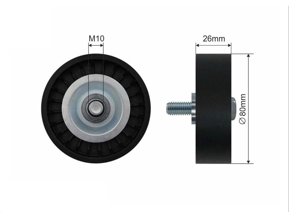 Caffaro 37-37 V-ribbed belt tensioner (drive) roller 3737