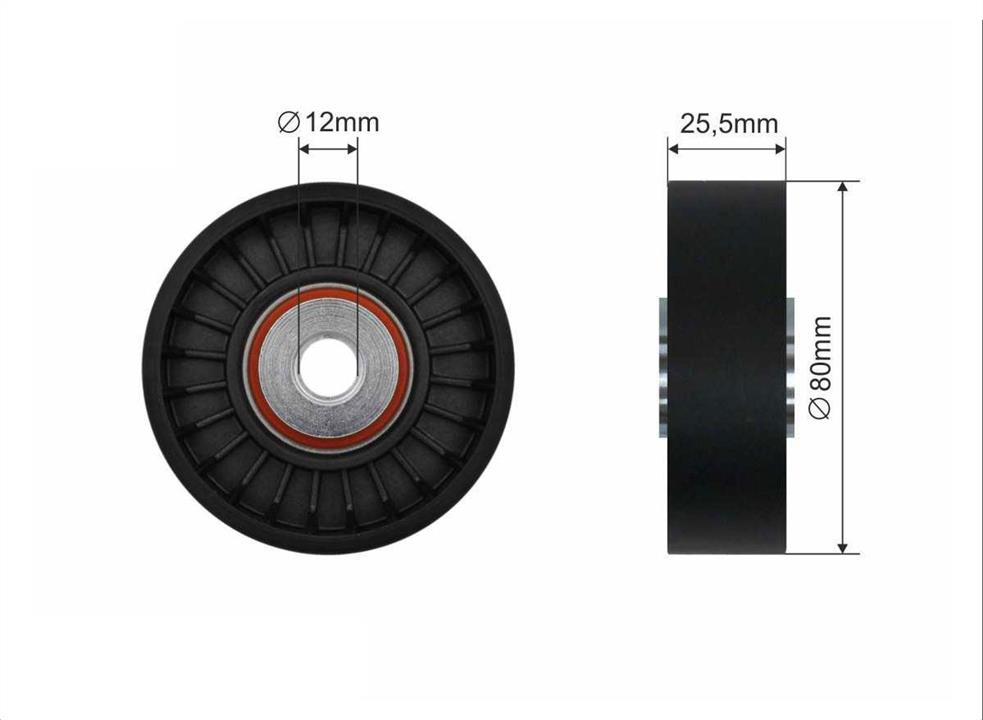 Caffaro 37-53 V-ribbed belt tensioner (drive) roller 3753