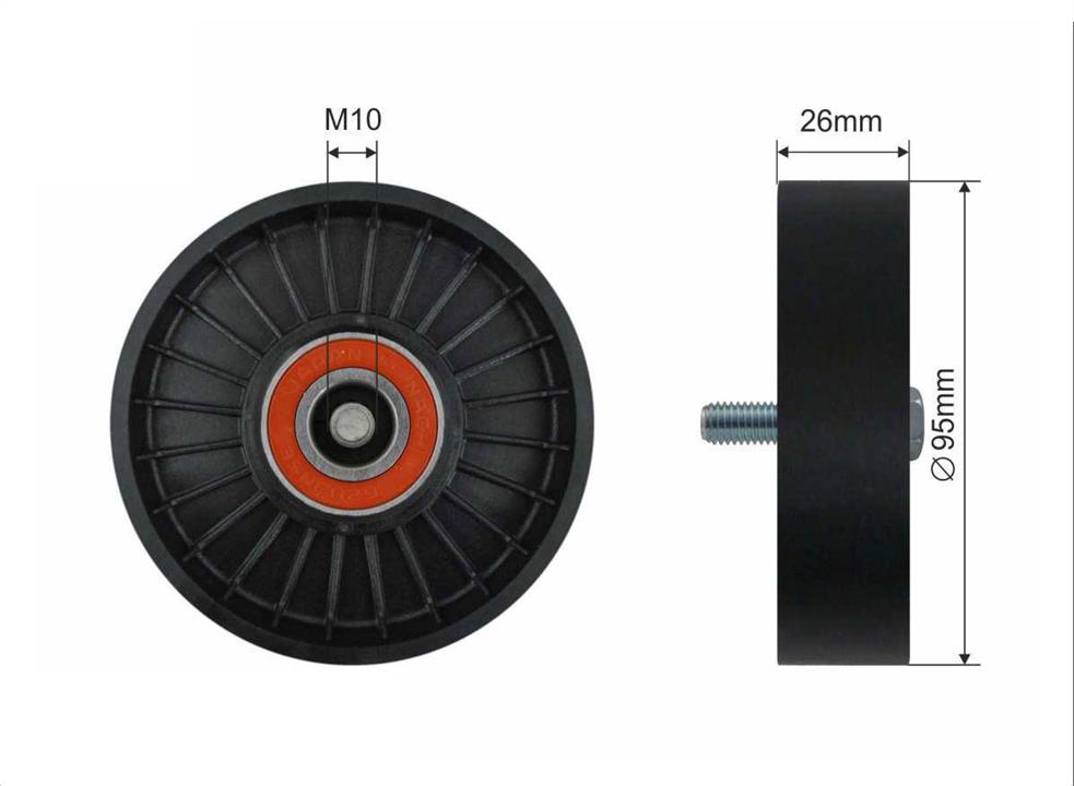 Caffaro 376-99 V-ribbed belt tensioner (drive) roller 37699