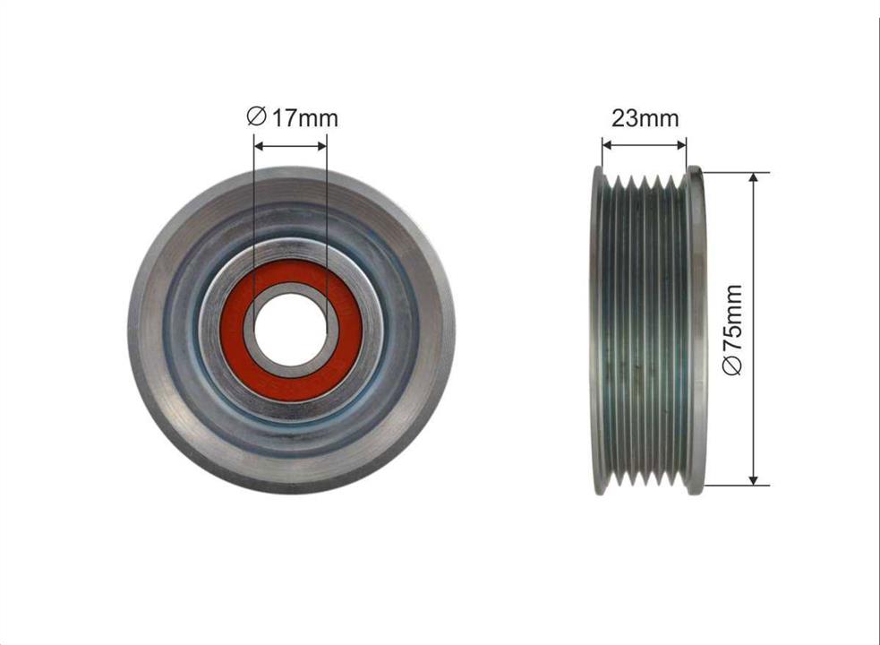 Caffaro 381-00 V-ribbed belt tensioner (drive) roller 38100