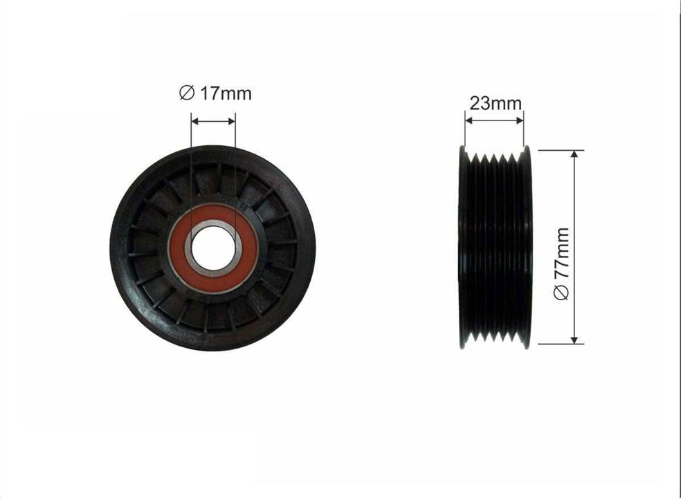 Caffaro 415-00 V-ribbed belt tensioner (drive) roller 41500
