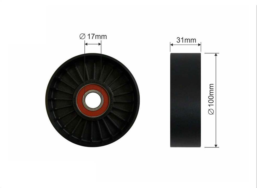 Caffaro 426-00 V-ribbed belt tensioner (drive) roller 42600