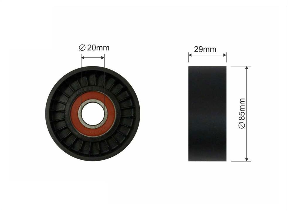 Caffaro 43-00 V-ribbed belt tensioner (drive) roller 4300