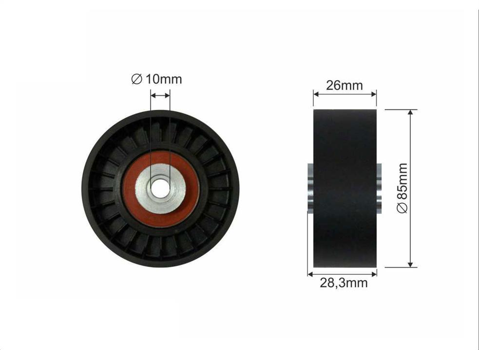 Caffaro 43-50 V-ribbed belt tensioner (drive) roller 4350