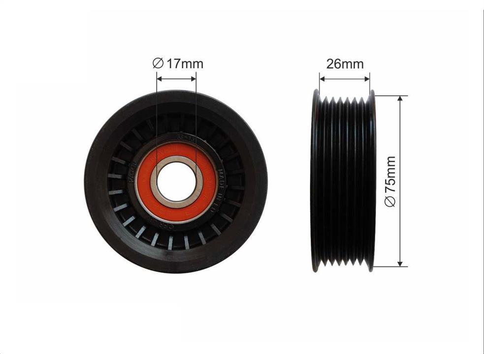 Caffaro 462-00 V-ribbed belt tensioner (drive) roller 46200
