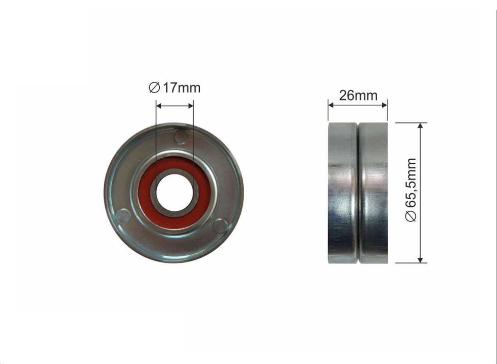 Caffaro 473-00 V-ribbed belt tensioner (drive) roller 47300