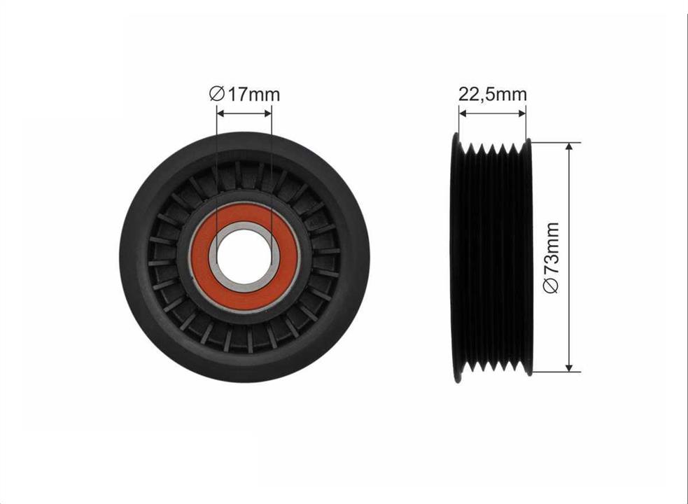 Caffaro 486-00 V-ribbed belt tensioner (drive) roller 48600