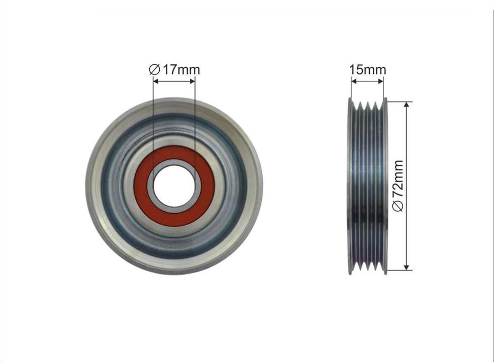 Caffaro 493-00 V-ribbed belt tensioner (drive) roller 49300