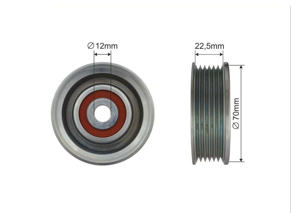 Caffaro 499-92 V-ribbed belt tensioner (drive) roller 49992