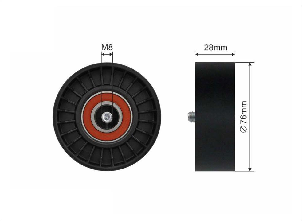 Caffaro 500004 V-ribbed belt tensioner (drive) roller 500004