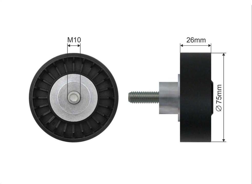Caffaro 500007 V-ribbed belt tensioner (drive) roller 500007