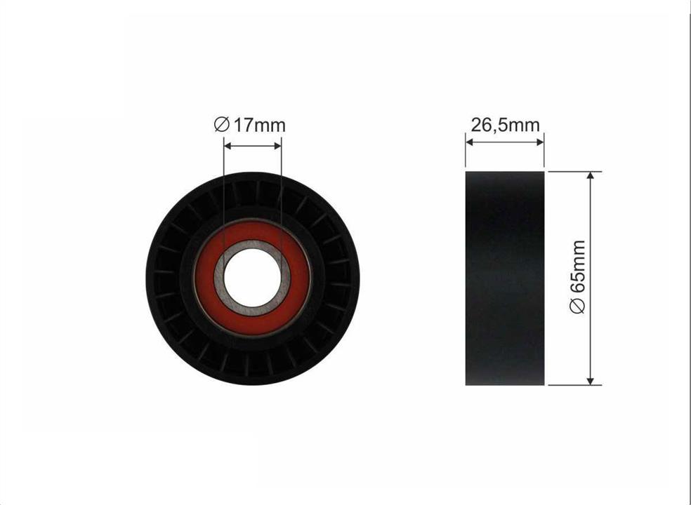 Caffaro 500008 V-ribbed belt tensioner (drive) roller 500008