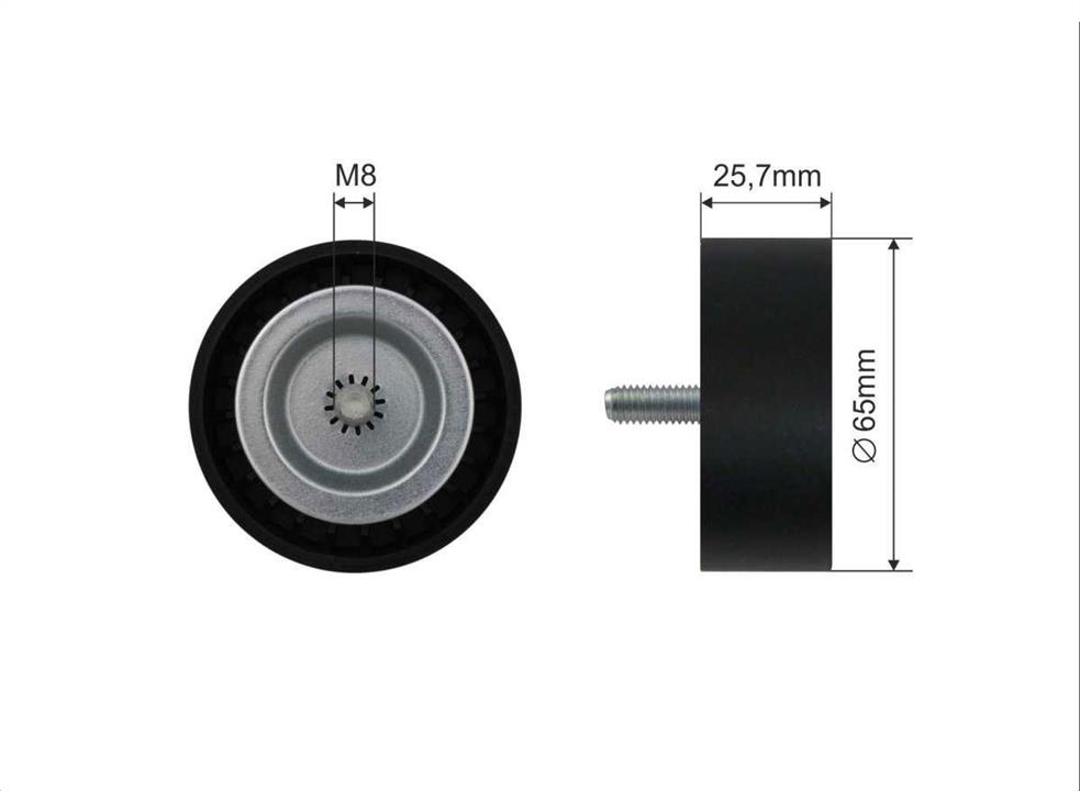 Caffaro 500009 V-ribbed belt tensioner (drive) roller 500009