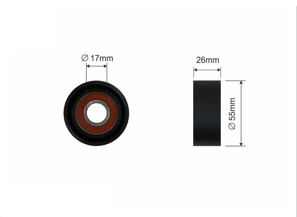 Caffaro 500012 V-ribbed belt tensioner (drive) roller 500012