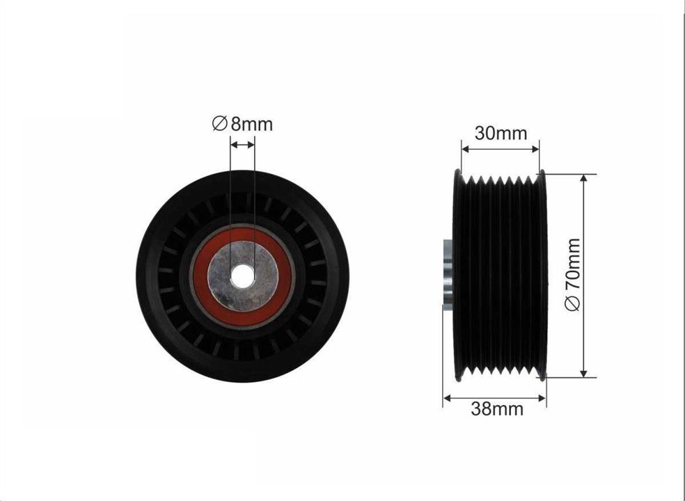 Caffaro 500034 V-ribbed belt tensioner (drive) roller 500034