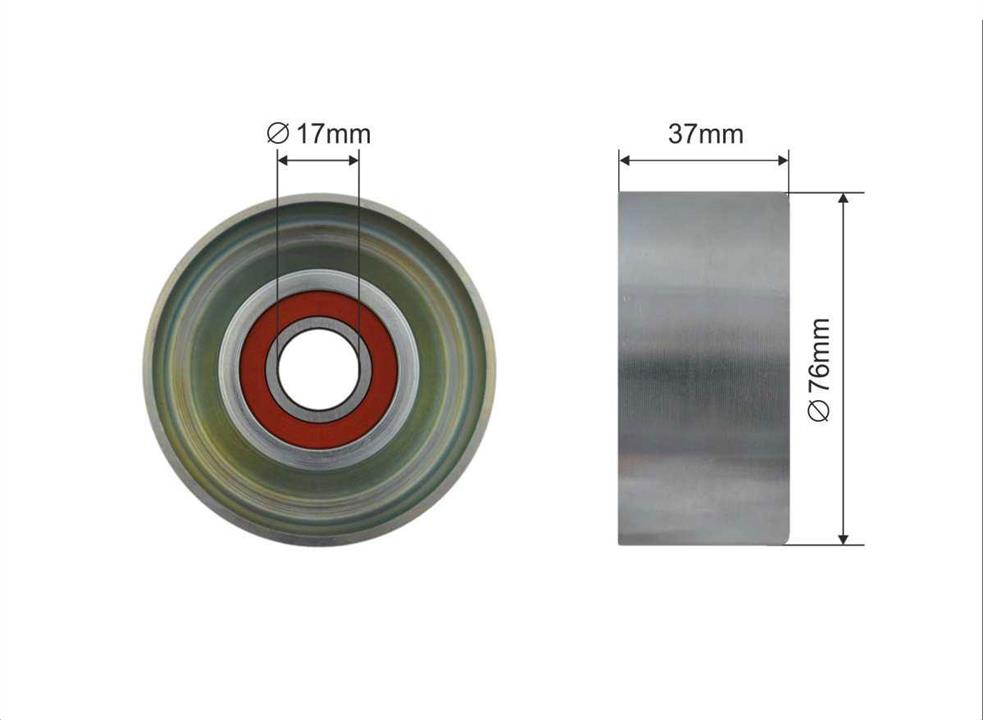 Caffaro 500039 V-ribbed belt tensioner (drive) roller 500039