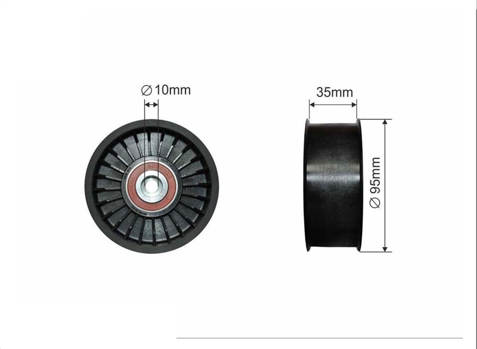 Caffaro 500049 V-ribbed belt tensioner (drive) roller 500049