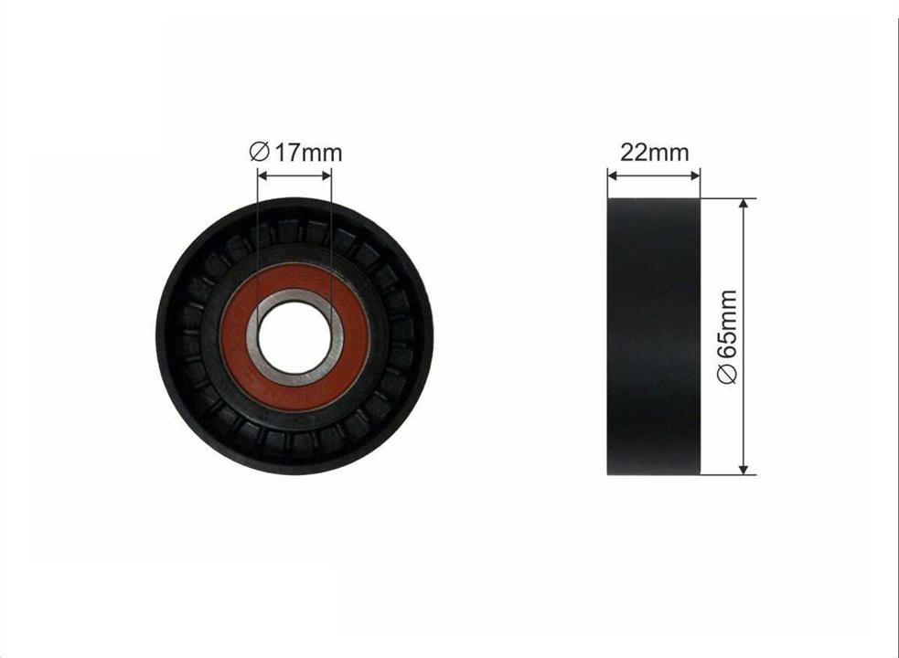 Caffaro 500063 V-ribbed belt tensioner (drive) roller 500063