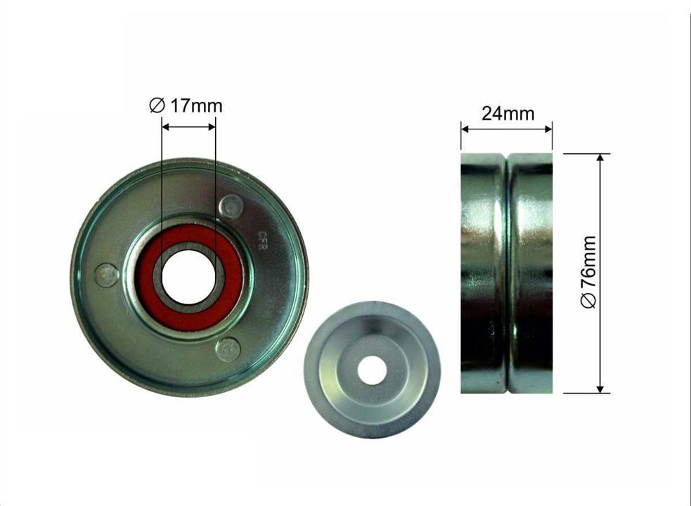 Caffaro 500152 V-ribbed belt tensioner (drive) roller 500152