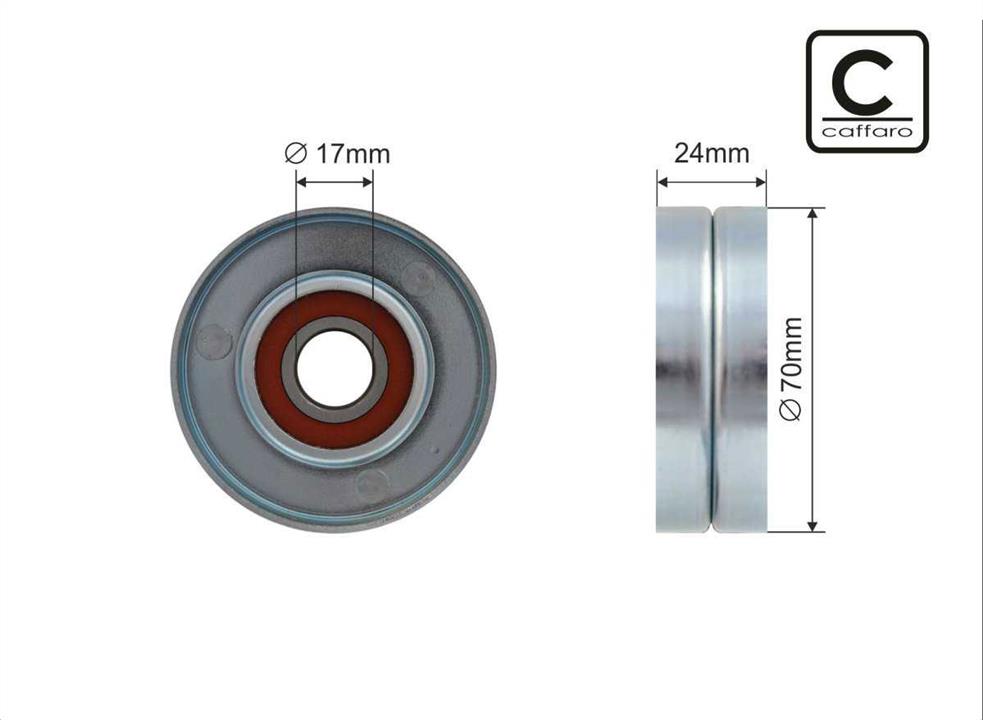Caffaro 500170 V-ribbed belt tensioner (drive) roller 500170