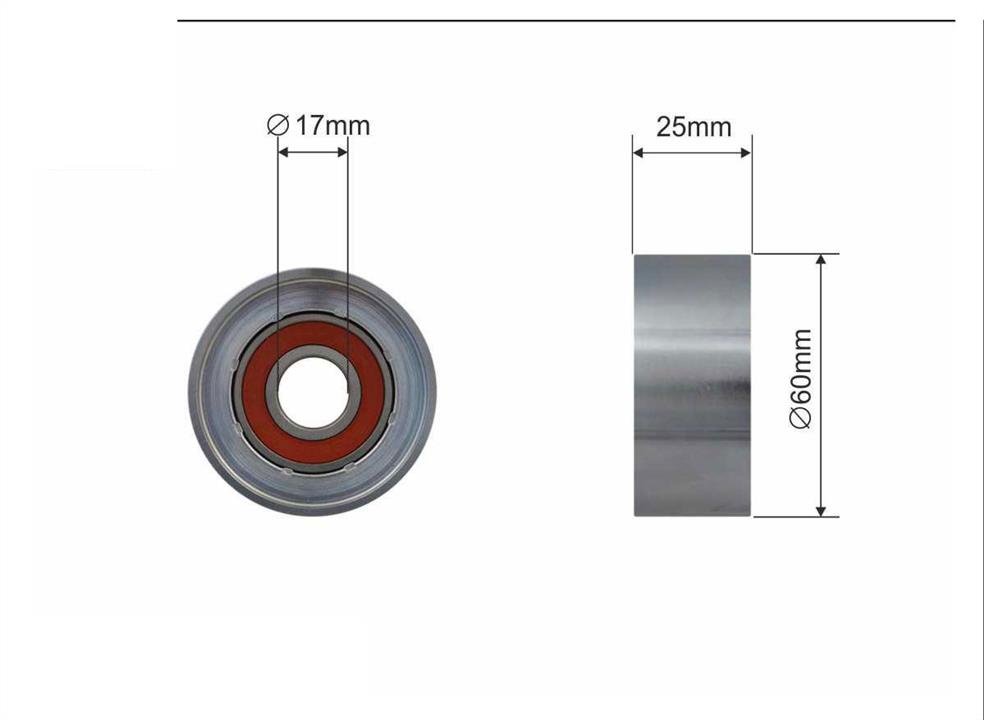 Caffaro 500172 V-ribbed belt tensioner (drive) roller 500172