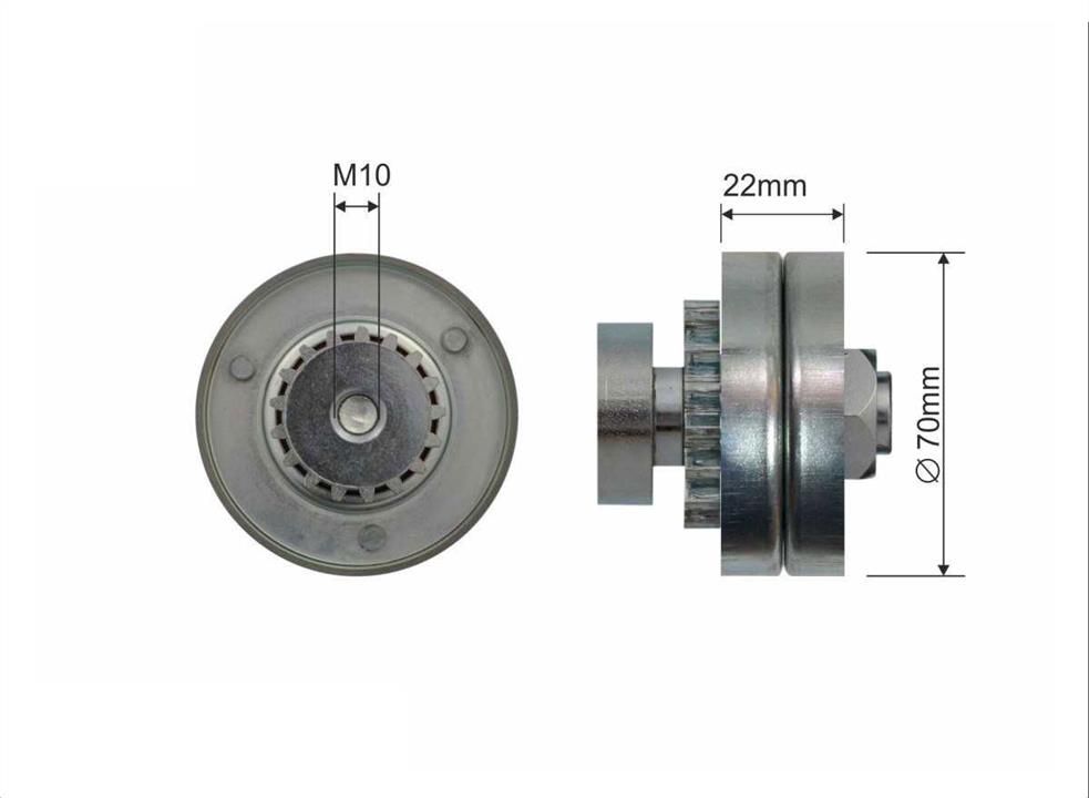 Caffaro 500175 V-ribbed belt tensioner (drive) roller 500175