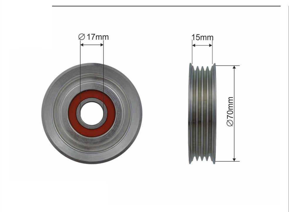 Caffaro 500191 V-ribbed belt tensioner (drive) roller 500191