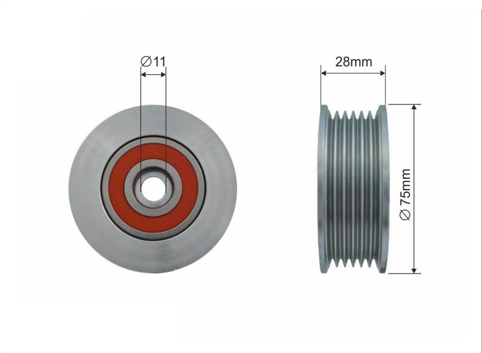 Caffaro 500209 V-ribbed belt tensioner (drive) roller 500209