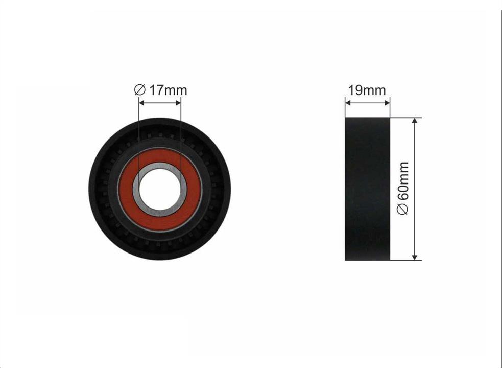 Caffaro 500236 V-ribbed belt tensioner (drive) roller 500236