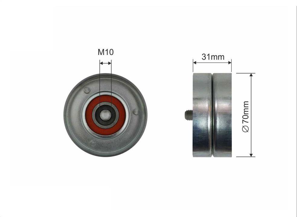 Caffaro 500239 V-ribbed belt tensioner (drive) roller 500239