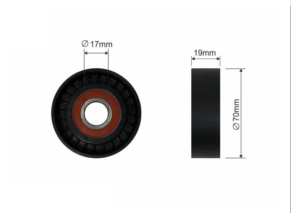 Caffaro 94-00 V-ribbed belt tensioner (drive) roller 9400