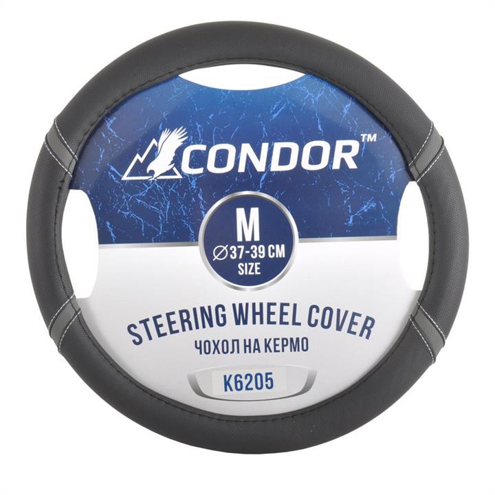 Condor K6205 Steering wheel coverl M (37-39cm) black with grey K6205
