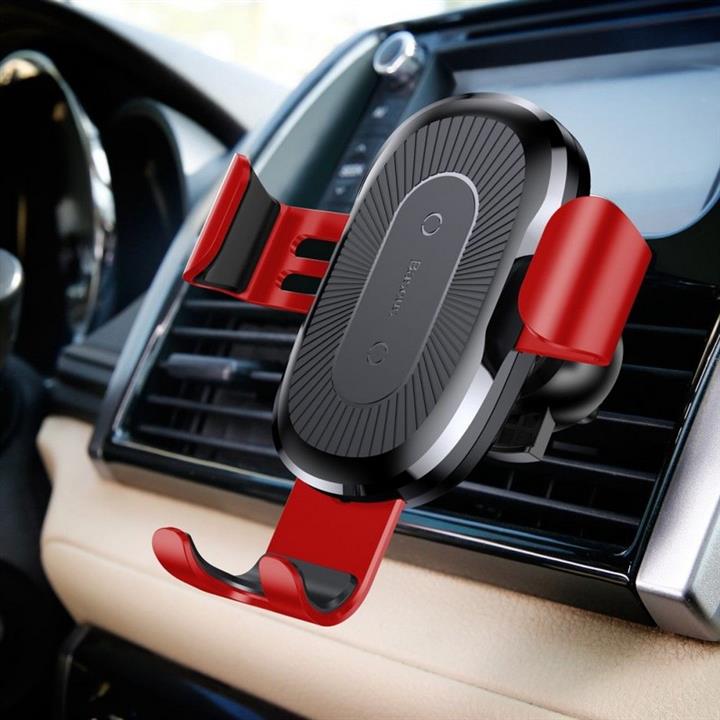 Baseus WXYL-09 Wireless charger Baseus Gravity Car Mount (Air Outlet Version) Red WXYL09