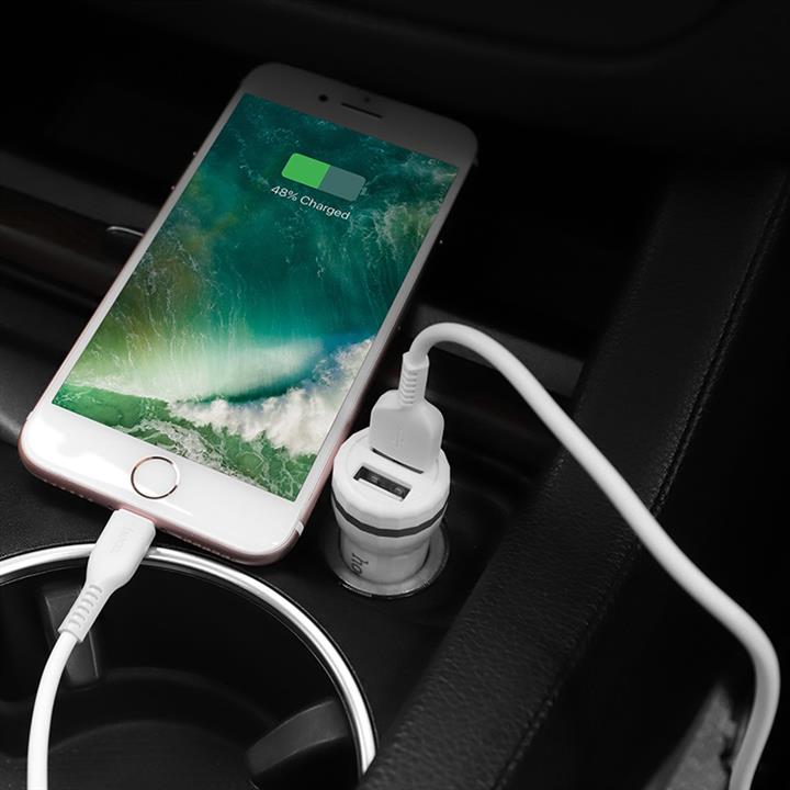 Hoco Z27+IPHONE Car charger 2USB 2.4A Hoco Z27 Staunch + Cable Lightning 1m Z27IPHONE