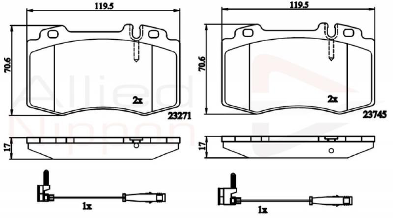 Comline ADB21117 Brake Pad Set, disc brake ADB21117