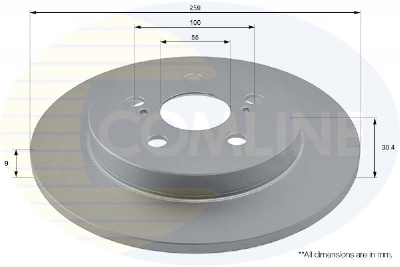 Comline ADC01149 Rear brake disc, non-ventilated ADC01149